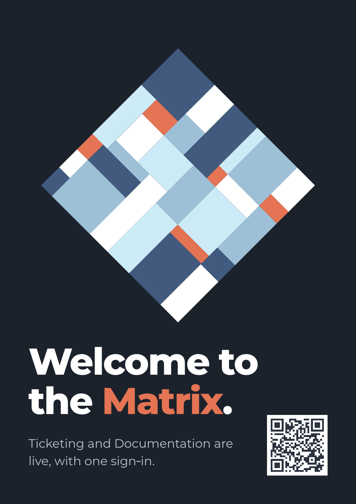 Poster: the EMG mark. Welcome to the Matrix.